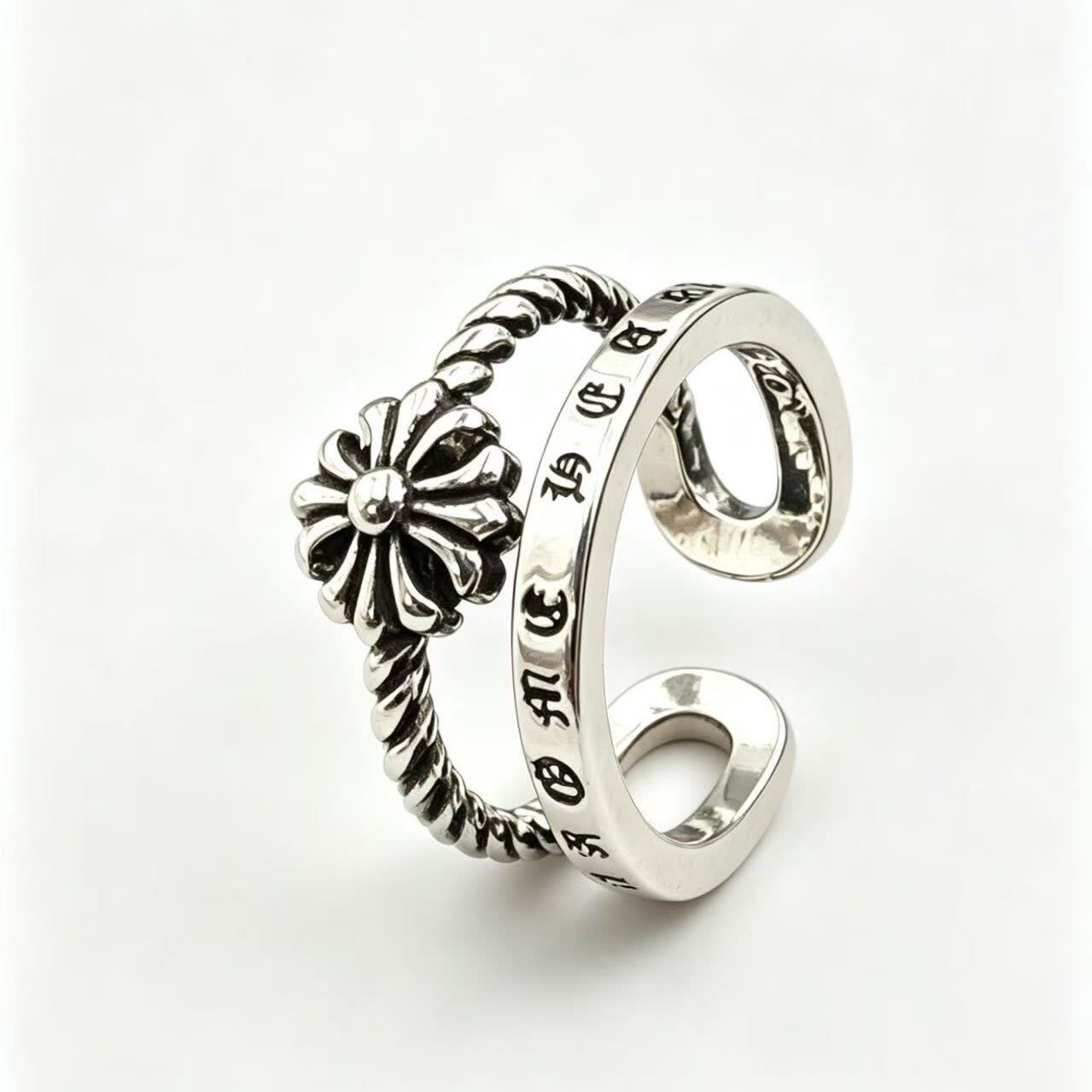 Chrome Hearts Silver Flower Ring